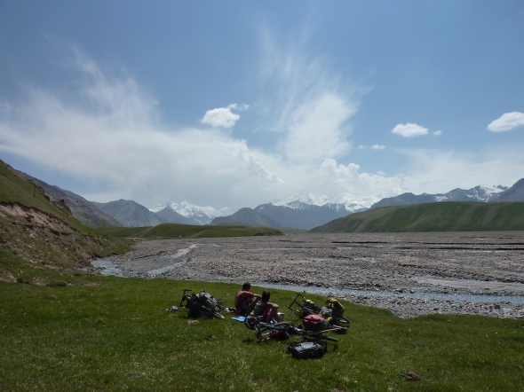 Looking back at the Pamirs from Kyrgyzstan