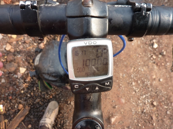 Finally, five digits! But only one front pannier. 